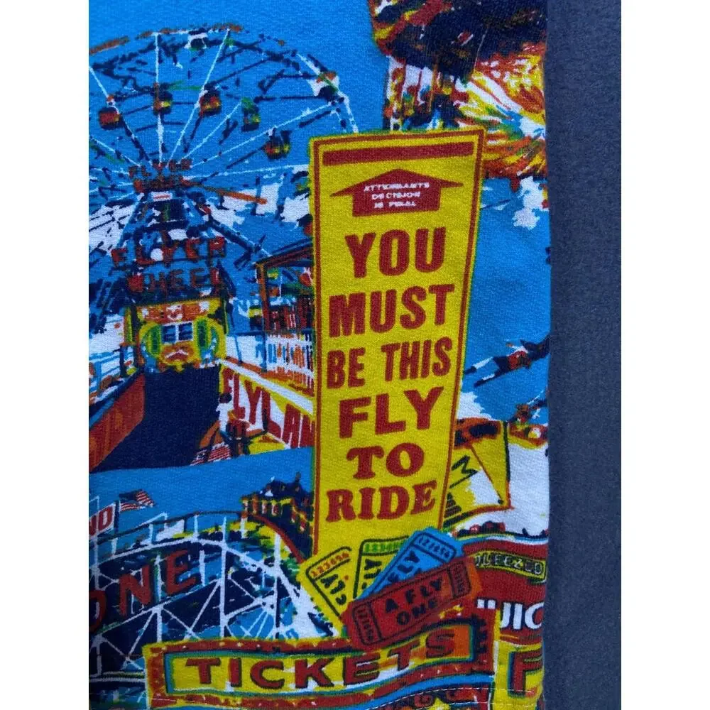 Men's Streetwear Born Fly Loopback Shorts XL 32x8 Drawstring Coney Island Fair - Picture 2 of 12